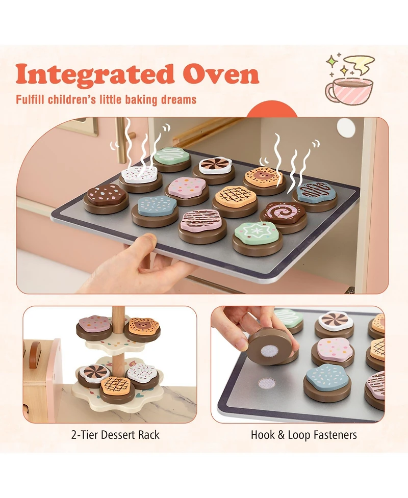 Slickblue Pretend Play Kitchen for Kids with Interactive Lights and Sound