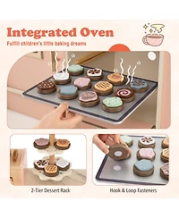 Slickblue Pretend Play Kitchen for Kids with Interactive Lights and Sound