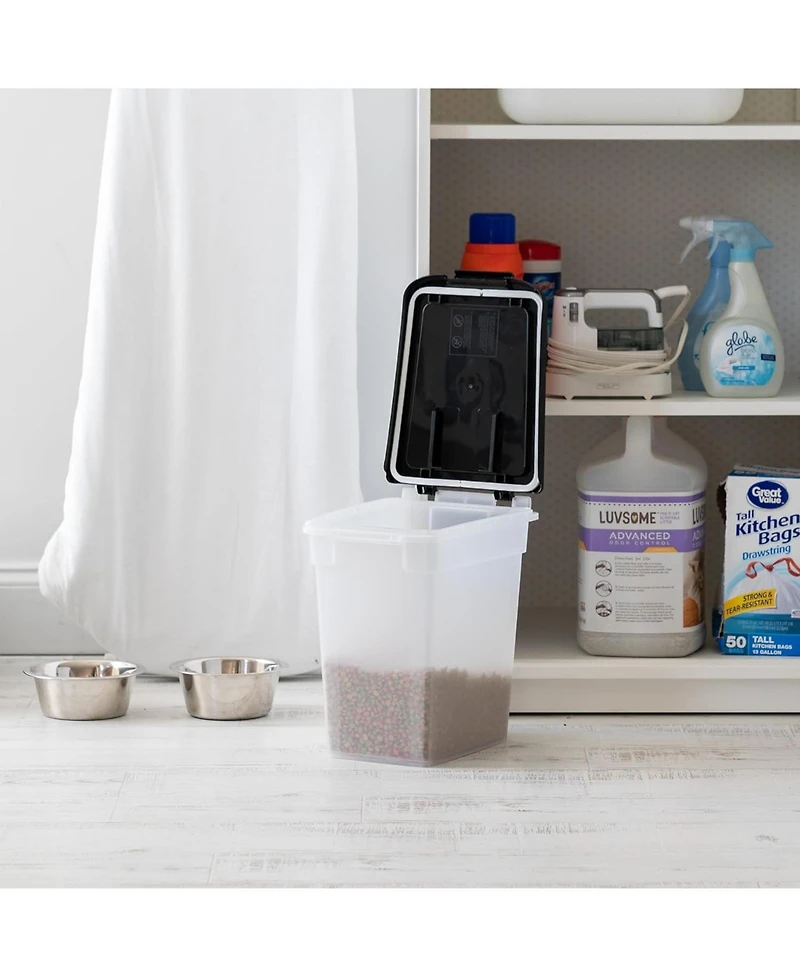 Iris Usa 10 Lbs / 12.75 Qt Airtight Dog Food Storage Container, 2 Pack, for Dog Cat Bird and Other Pet Food Storage Bin, Keep Fresh, Translucent Body,