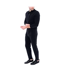 Dai Moda Men's Long Sleeve Zip Neck Knit Shirts