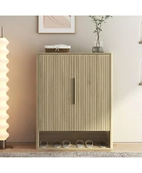 Streamdale Furniture Wooden Shoe Cabinet with Doors and Adjustable Shelves