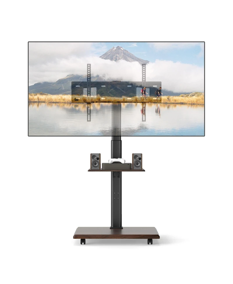 Gouun Rolling Mobile Tv Cart with Height-Adjustable Mount for 32-75 Inch TVs