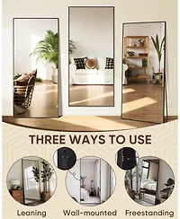 Antok Full Length Mirror 71"x30" Oversized Floor for Living Room Cloakroom Rect Style