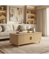 Rainsken Modern Mid-Century Coffee Table with Storage