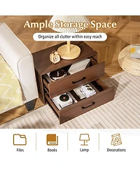 Gouun 2-Drawer Stackable Horizontal Storage Cabinet Dresser Chest with Handles