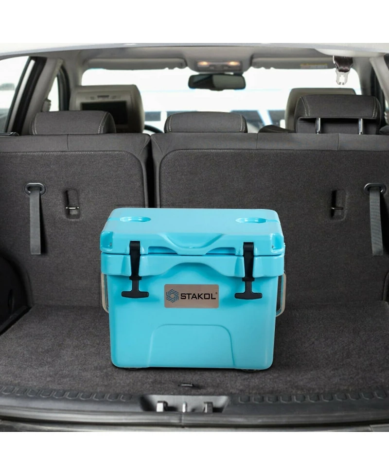 Gouun 16-Quart Portable Insulated Hard Cooler with 4-Day Ice Retention and 2 Cup Holders