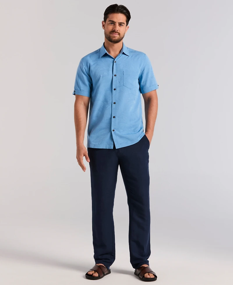 Cubavera Men's Palm Print Short-Sleeve Button-Down Shirt