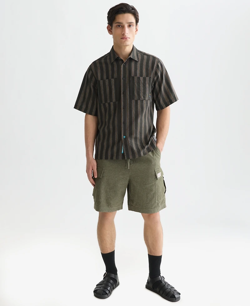 Scotch & Soda Men's Striped Short-Sleeve Cotton Shirt