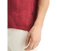 Nautica Men's Open-Stitch Classic-Fit Buttoned Polo Sweater