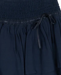 Tween Diva Girls' 7-16 Embroidered Graphic Striped Tank, Woven Skort and Ribbon, 3-Piece Set