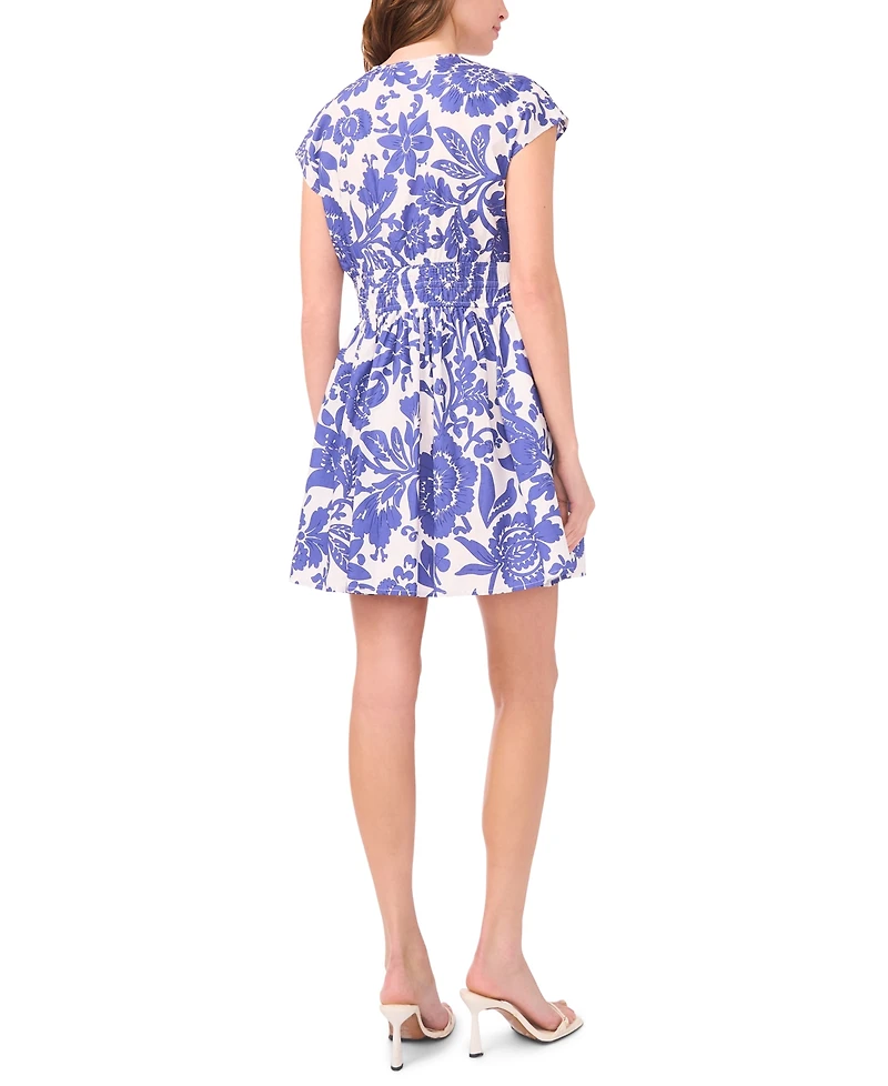 CeCe Women's V-Neck Printed Mini Dress