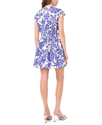 CeCe Women's V-Neck Printed Mini Dress