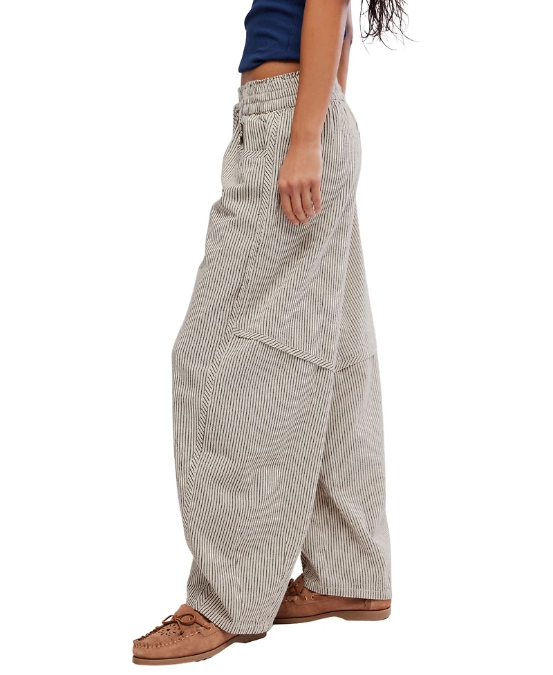 Free People Women's Something Good Striped Cotton Pants