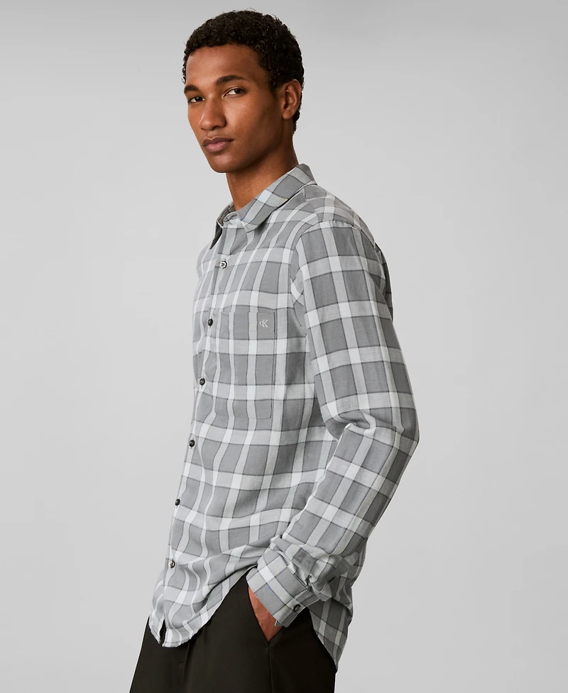 Calvin Klein Men's Yarn-Dyed Plaid Classic Shirt