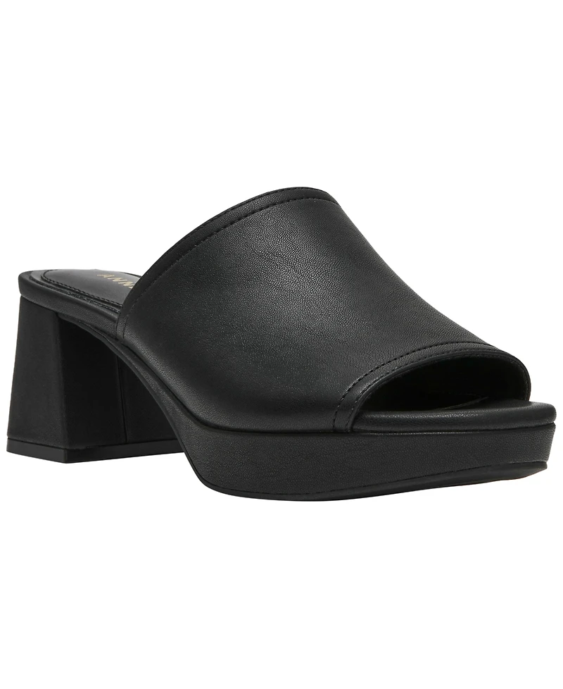 Anne Klein Women's Primo Block Heel Slip-On Sandals