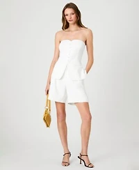 French Connection Womens Harry Suiting Strapless Top With Harry Suiting Bermuda Shorts