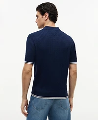 Tommy Hilfiger Men's Cable Knitted Short-Sleeve Polo Shirt
