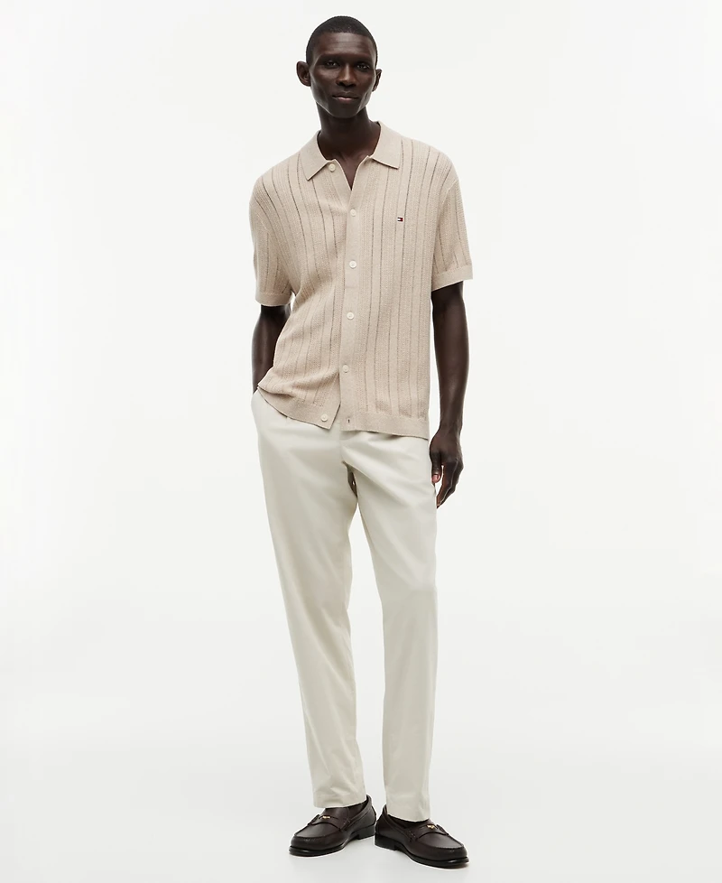 Tommy Hilfiger Men's Pointelle Structure Short-Sleeve Shirt