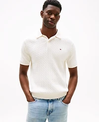 Tommy Hilfiger Men's Cable Knitted Short-Sleeve Polo Shirt
