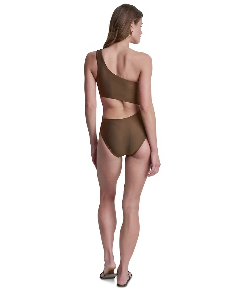 Dkny Women's One-Shoulder Cut Out One-Piece Swimsuit