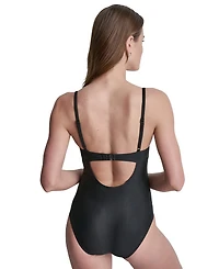 Dkny Women's Keyhole Twist Tummy Control One-Piece Swimsuit