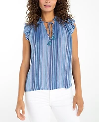Liverpool Los Angeles Petite V-Neck Blouse