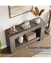 gaomon Entryway Console Table, Farmhouse 2-Tier Entryway Table
