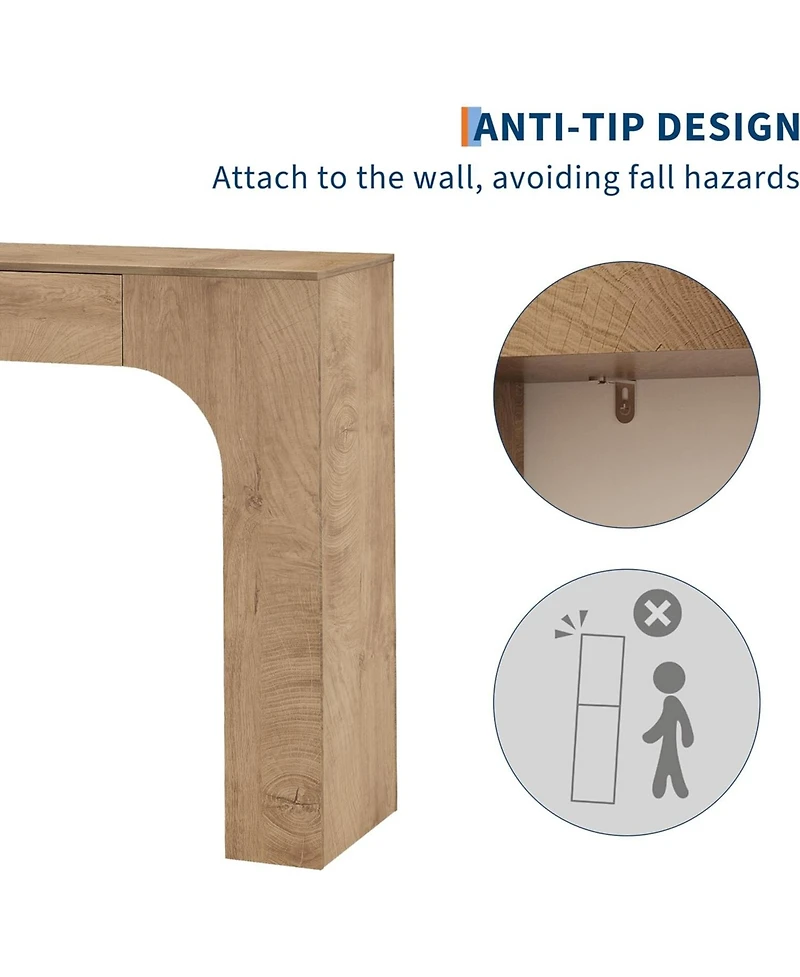 gaomon 47 in Long Console Table with Drawer, Wooden Rectangular Sofa Table Behind The Couch, Industrial Farmhouse Entryway Foyer Hallway Tables