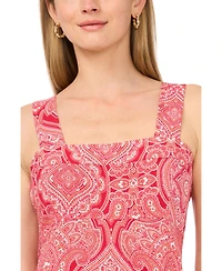 Vince Camuto Women's Printed Square Neck Midi Dress