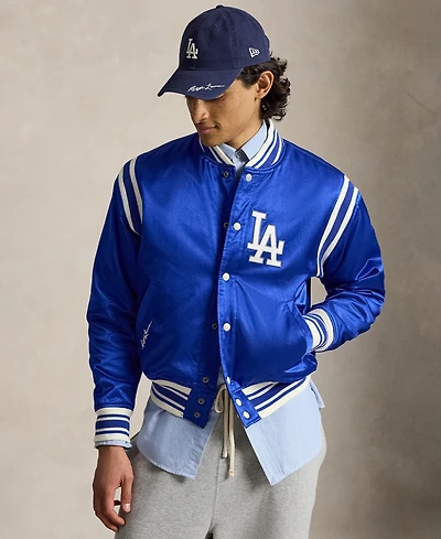 Polo Ralph Lauren Unisex Striped Ribbed Baseball Collar Jacket