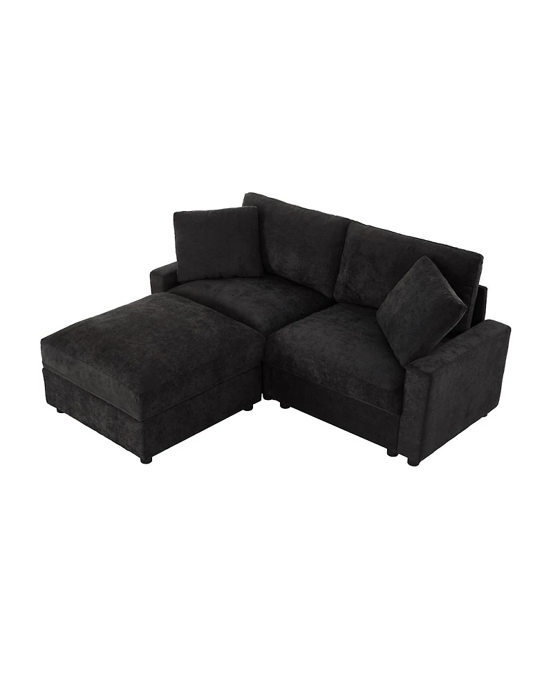 Streamdale Furniture Modular L-Shape Sectional Sofa w/ Ottoman