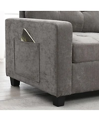 Streamdale Furniture104" Sectional Sofa with Ottoman, Storage, Usb, Table Top