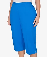 Alfred Dunner Plus Lady Liberty Heat Set Side Seam Pocket Capri Pants