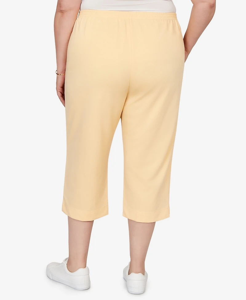 Alfred Dunner Plus Classic Everyday French Terry Flat Front Capri Pants