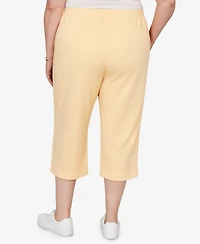 Alfred Dunner Plus Classic Everyday French Terry Flat Front Capri Pants