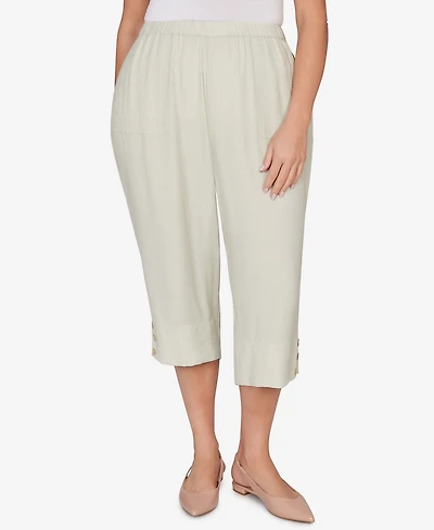 Alfred Dunner Plus Vintage Charm Front Pocket Capri Pants