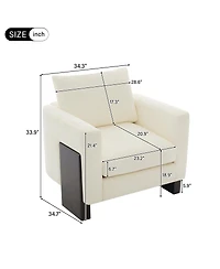 Streamdale Furniture Cloud Sofa Set with Rubberwood Legs