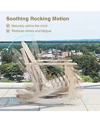 Slickblue Adirondack Rocking Chair with Slatted Seat and High Fanned Back