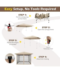 Gouun 11.5 x 11.5 ft Pop Up Canopy Tent with Four Zippered Mesh Screen Sidewalls