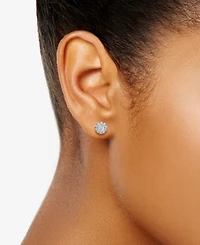 Diamond Halo Screw Back Stud Earrings (2-1/2 ct. t.w.) in 14k White Gold