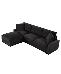 Streamdale Furniture Modular L-Shape Sectional Sofa with Ottoman and Storage