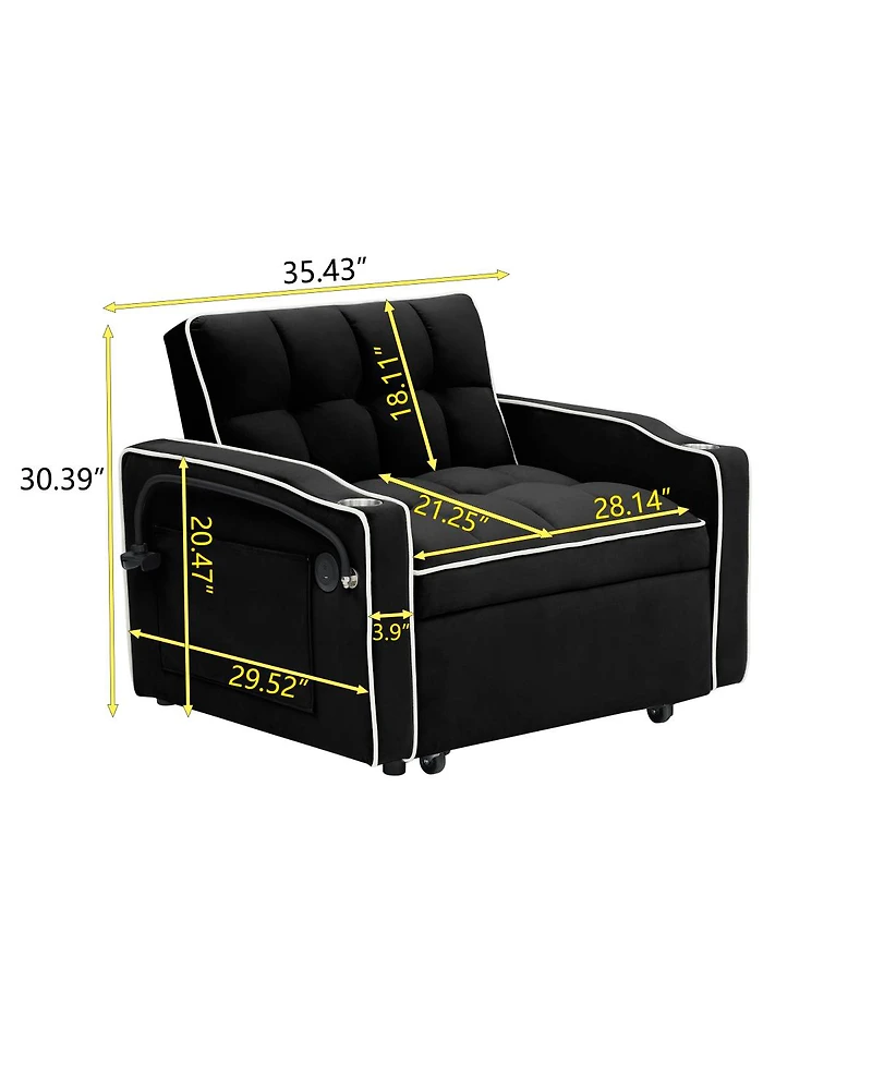 Streamdale Furniture Versatile Foldable Sofa Bed, 3 Lengths