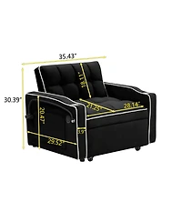 Streamdale Furniture Versatile Foldable Sofa Bed, 3 Lengths