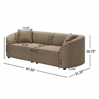Streamdale Furniture 87" Curved Sofa: Plush, Streamlined, Durable