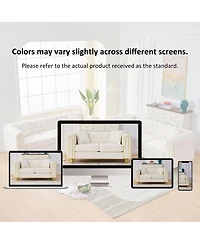 Streamdale Furniture Velvet Loveseat Sofa with Gold Legs
