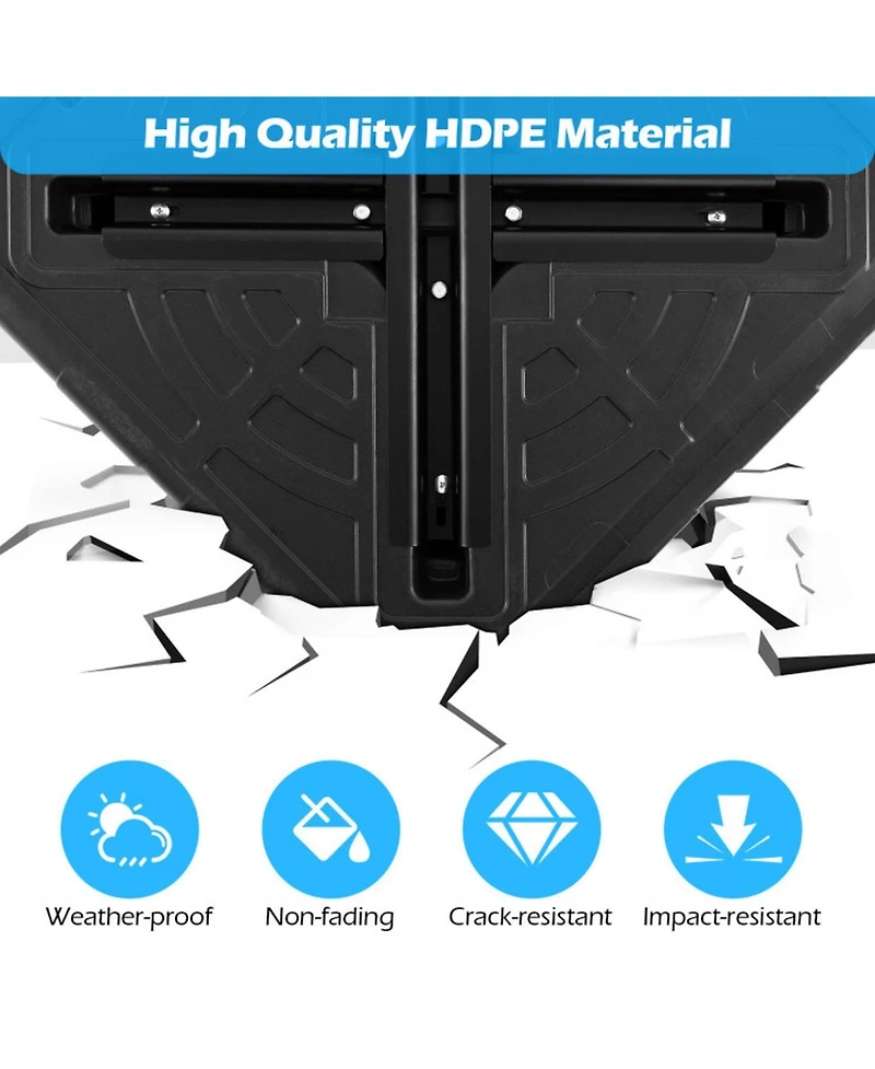 Gouun Weighted Offset Umbrella Base with Fillable Hdpe Tank Cross Bracket and Cut-Out Handles