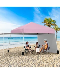Gouun 14 x 9.2 ft Pop Up Canopy Tent with Two Convertible Sidewalls and Awning Poles