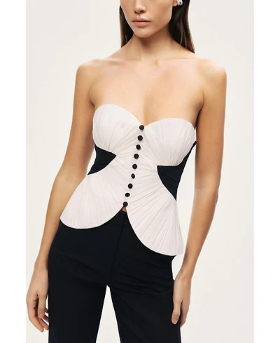 Nocturne Women's Structured Strapless Contrast Bustier Top