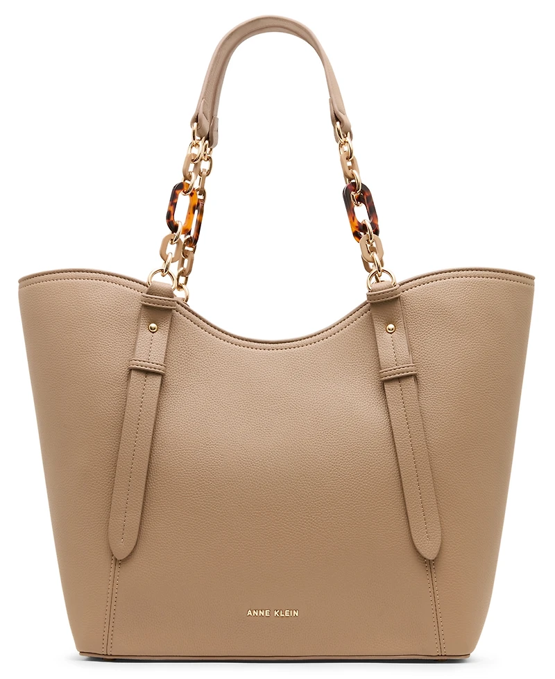 Anne Klein Medium Tortoise Chain Tote Handbag
