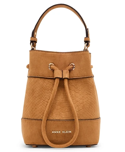 Anne Klein Textured Faux Suede Mini Bucket Handbag